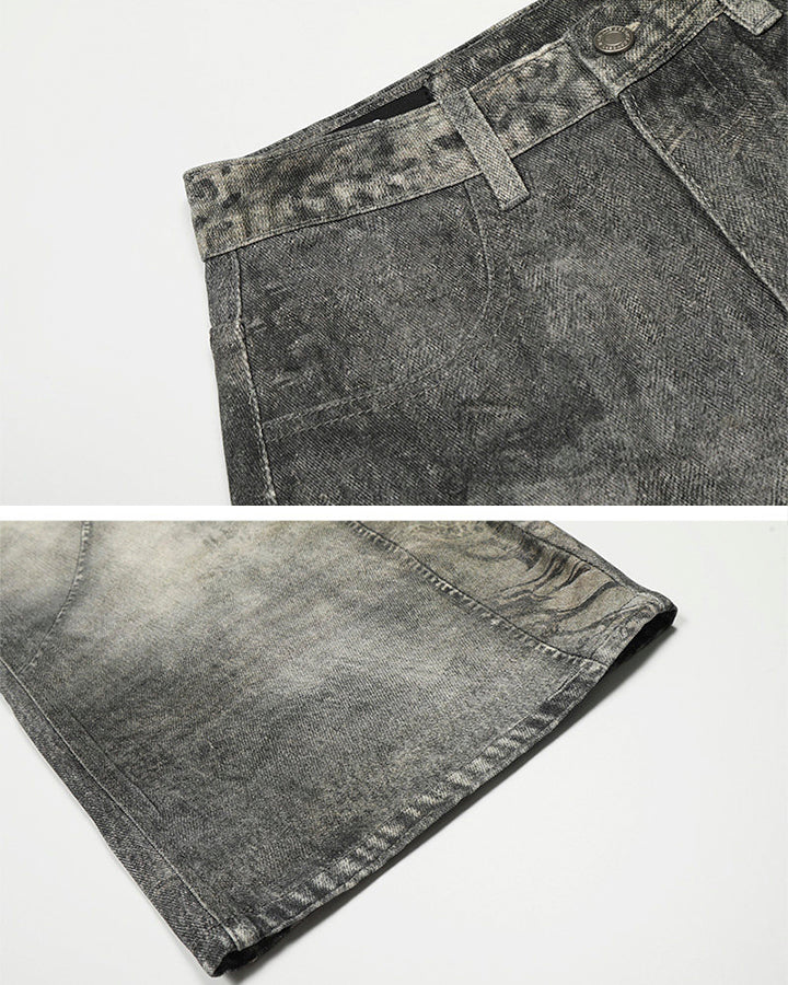 Vintage Washed Wide-Leg Jeans