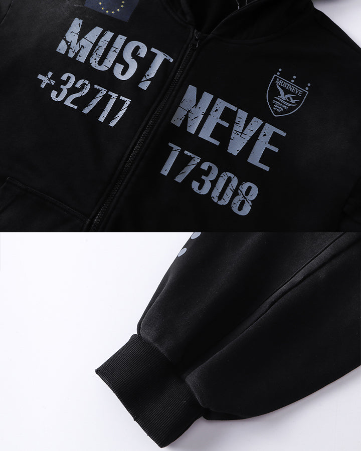 New Wasteland Dirty Wash Hooded Zip Sweatshirt