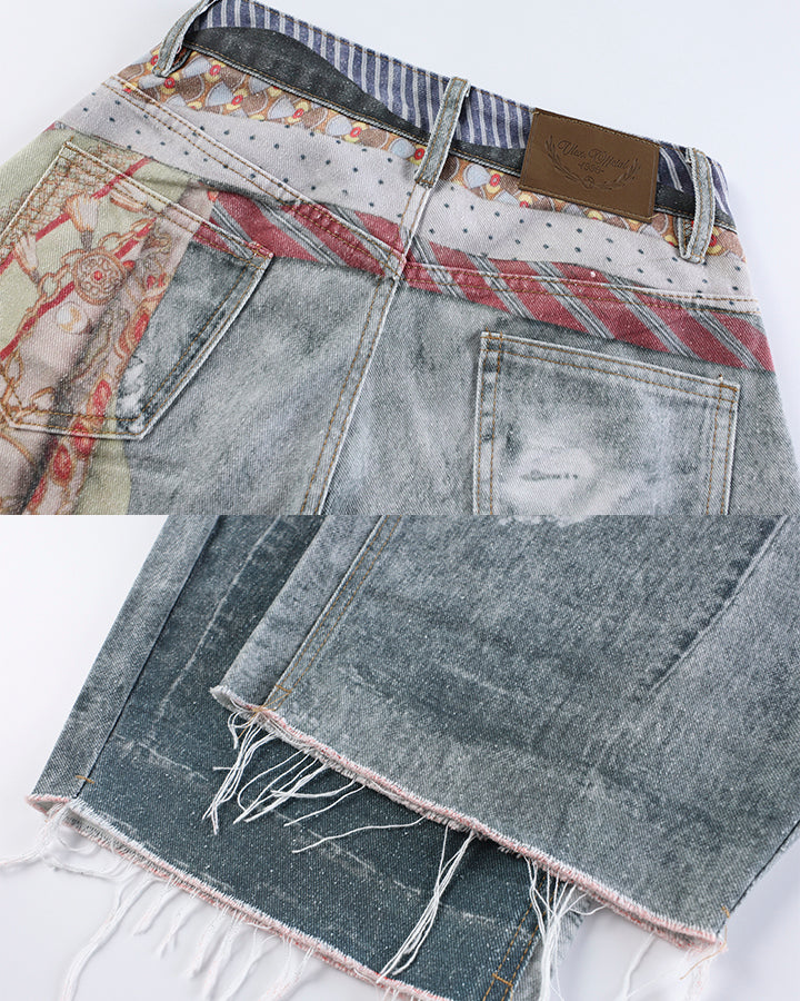 New Tied-Print Balloon Jeans