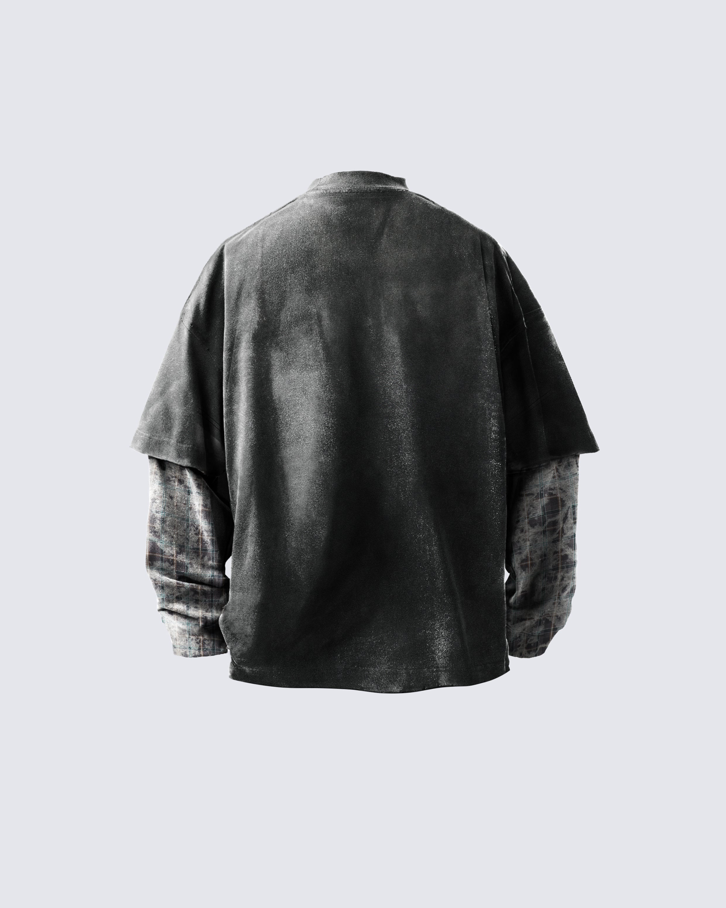 Streetwear Vintage Washed Layered Graphic Hoodie