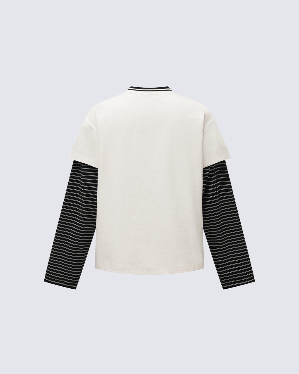 Fake Two-Piece Printed Long Sleeve T-Shirt