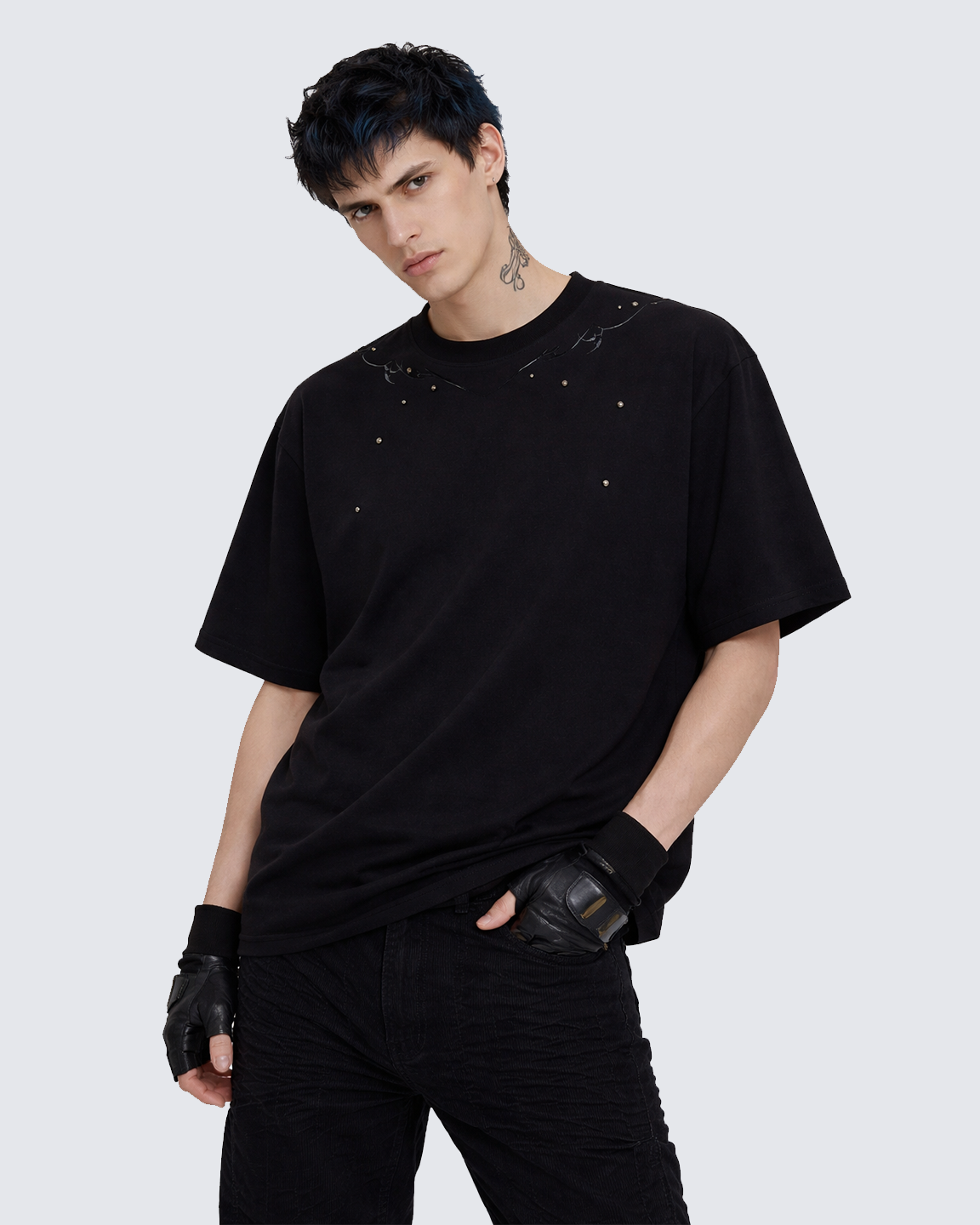 Studded Flame Spine T-Shirt