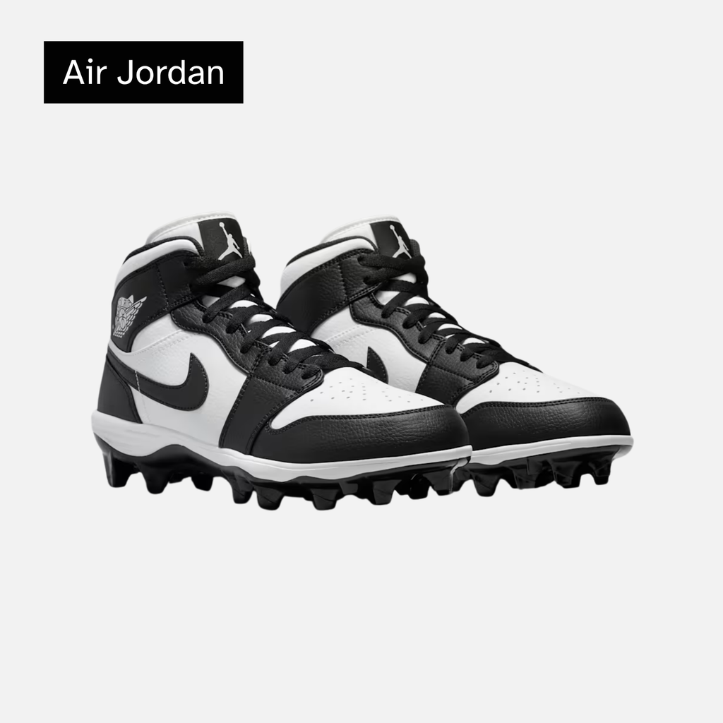 Jordan 1 Mid TD Cleat 'Black White' 2023