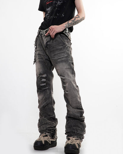High Street Flared Extra-Long Stacked Jeans