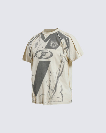 American Black Mesh Number Print Tee