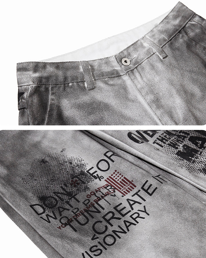 Street Hip-Hop Distressed Denim Jeans