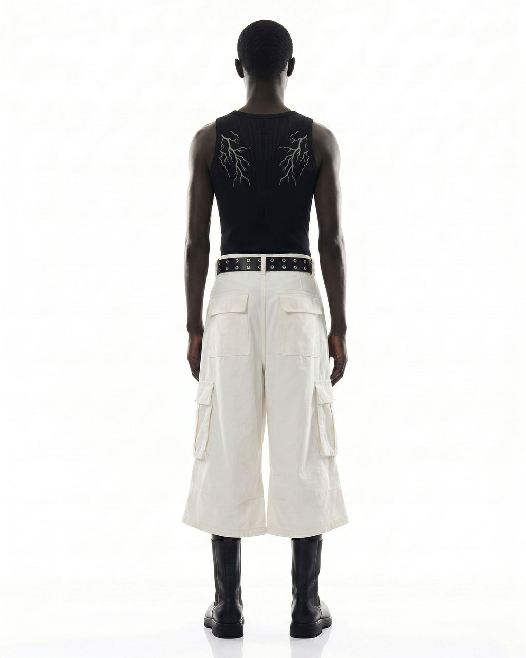 LIGHTNING Series | Gothic Chain Strap Utility Shorts