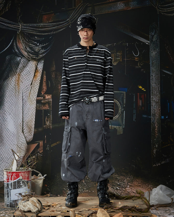 American Wrinkled A-Line Utility Jeans