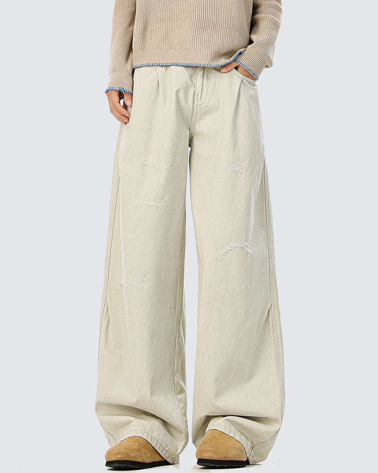 American Retro Wrinkled Straight-Leg Cargo Pants
