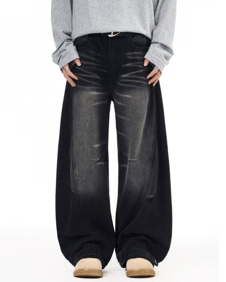 Deconstructed Cat-Whisker Curved Denim Pants