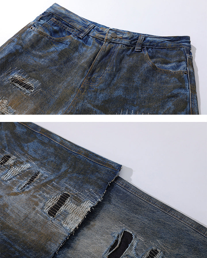 Vintage Split-Cut Denim Jeans