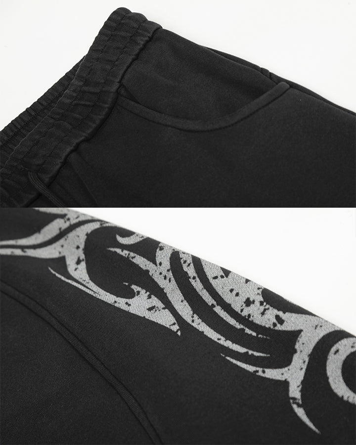 New Tribal Print Wide-Leg Sweatpants