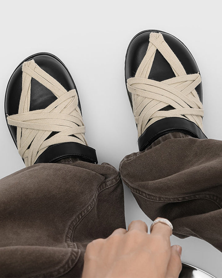 Black Crisscross Strap Slingback Sandals