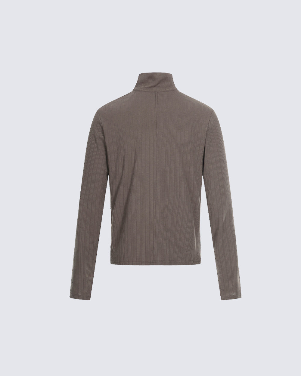 Ribbed Graphic Zip-Up Long Sleeve