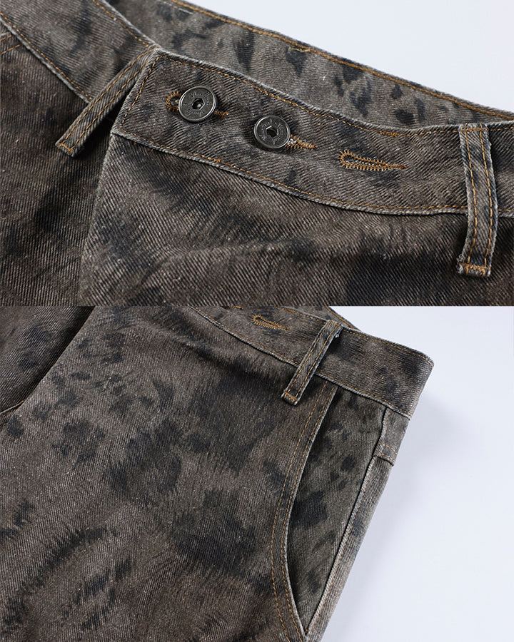 New Vintage Printed Wide-Legged Jeans
