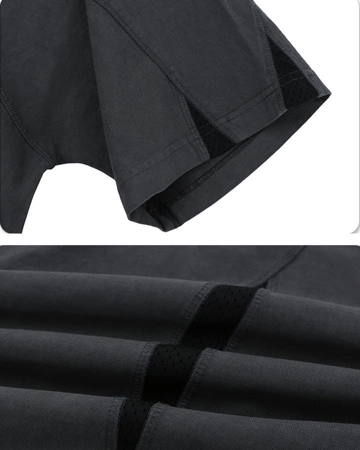 Asymmetrical Panel Spliced Short Sleeve T-Shirt