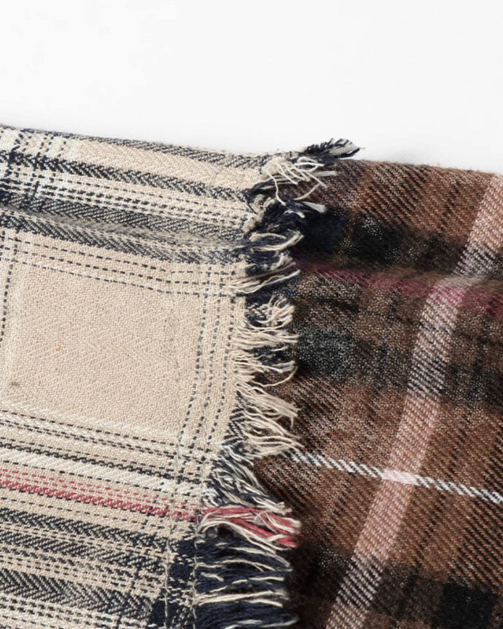 Patchwork Plaid Deconstructed Shirt