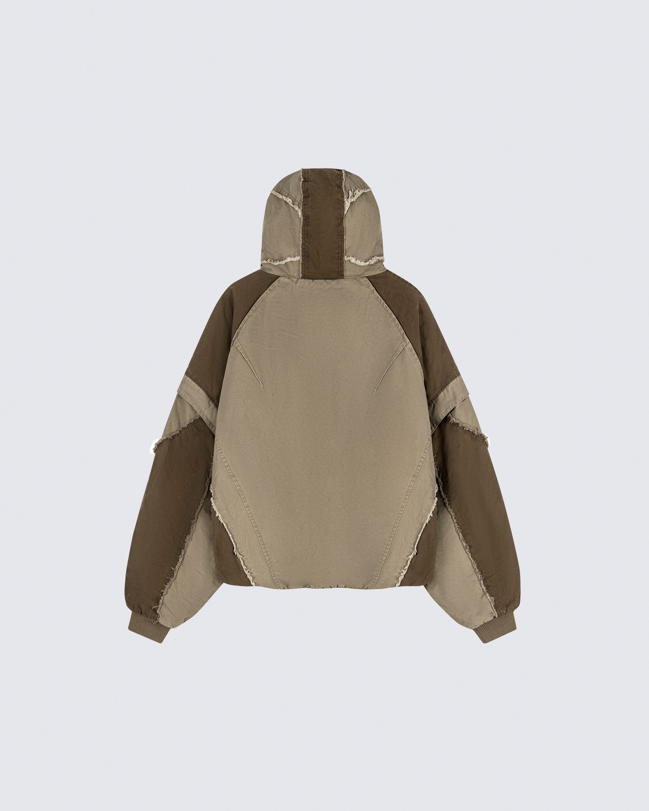 Deconstructed Patchwork Hooded Jacket