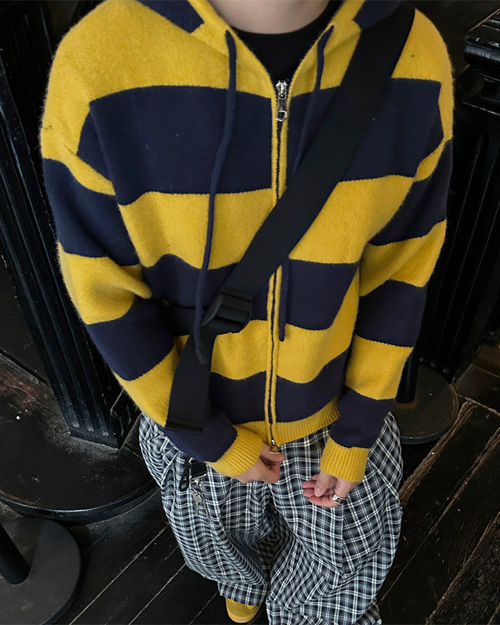 American Vintage Striped Hooded Sweater
