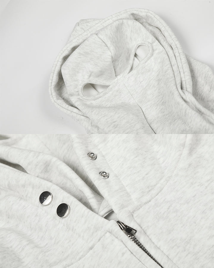 Winter New Full-Face Hooded Zip Sweatshirt