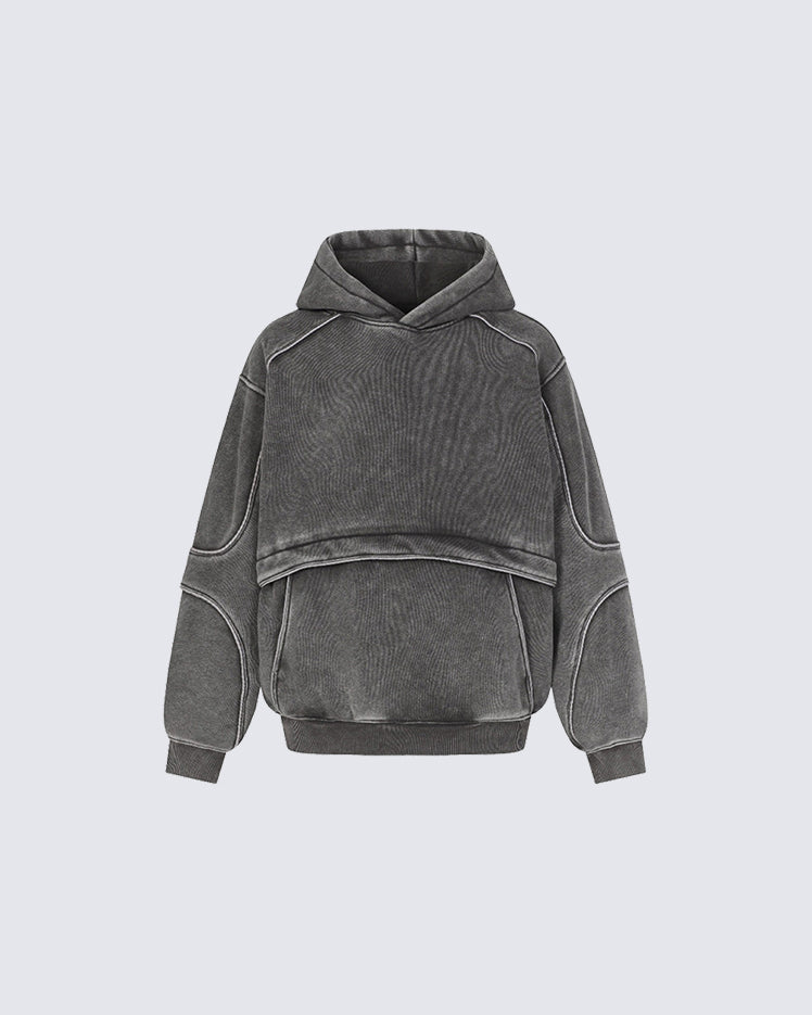 American Vintage Distressed Hooded Sweatshirt