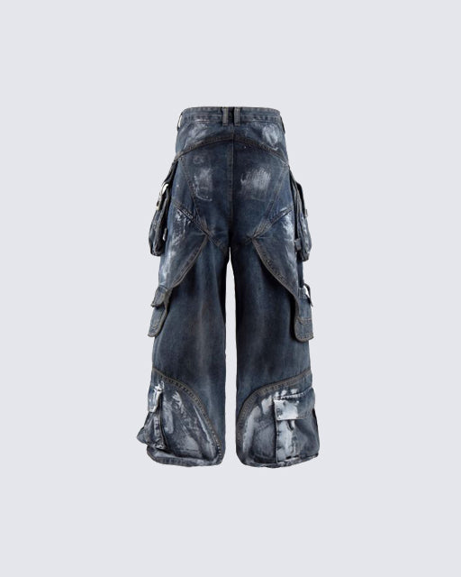New Washed Multi-Pocket Street Cargo Pants