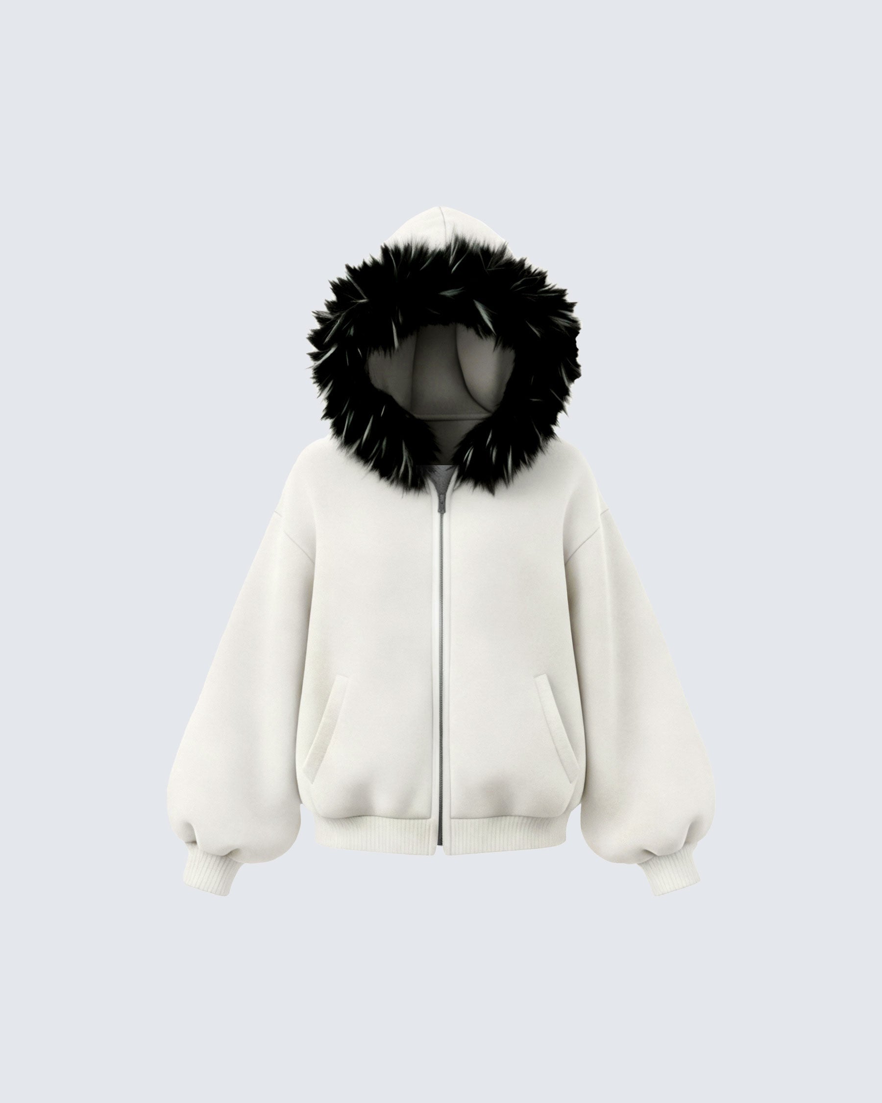 KIIKIO Fur Collar Cozy Hoodie