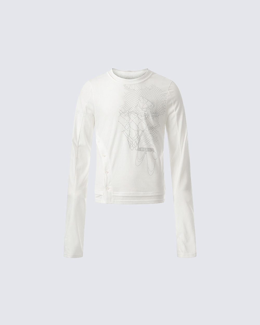 American Skeleton Texture Layered Long T-Shirt