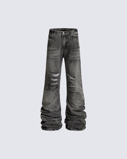 High Street Flared Extra-Long Stacked Jeans