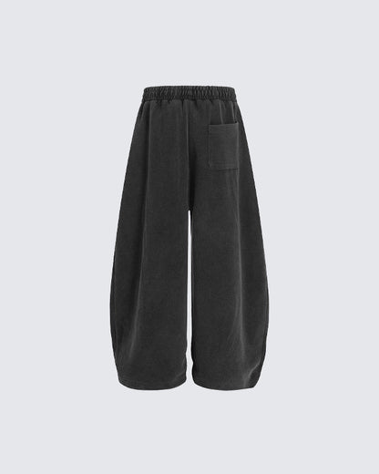 European-American Vintage Letter Print Casual Pants