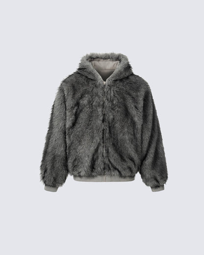 American High-Street Reversible Fleece Flight Jacket
