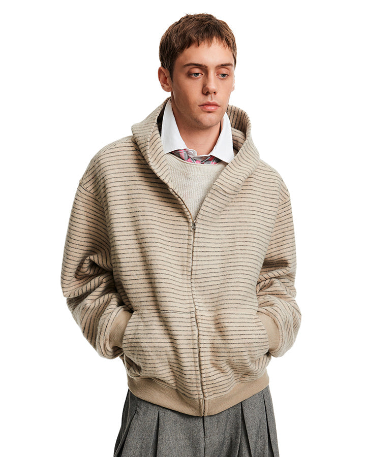 American High-Street Striped Hooded Sweatshirt