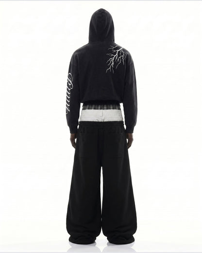 LIGHTNING Series | Layered Waist Wide-Leg Sweatpants