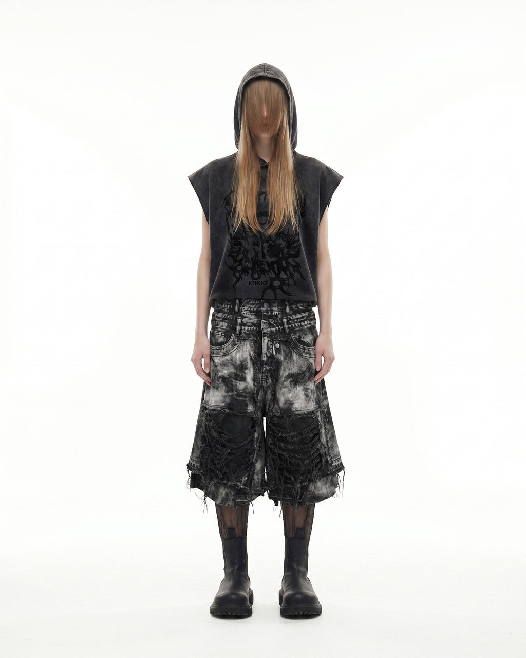 KIIKIO-New Washed Hooded Sleeveless Top