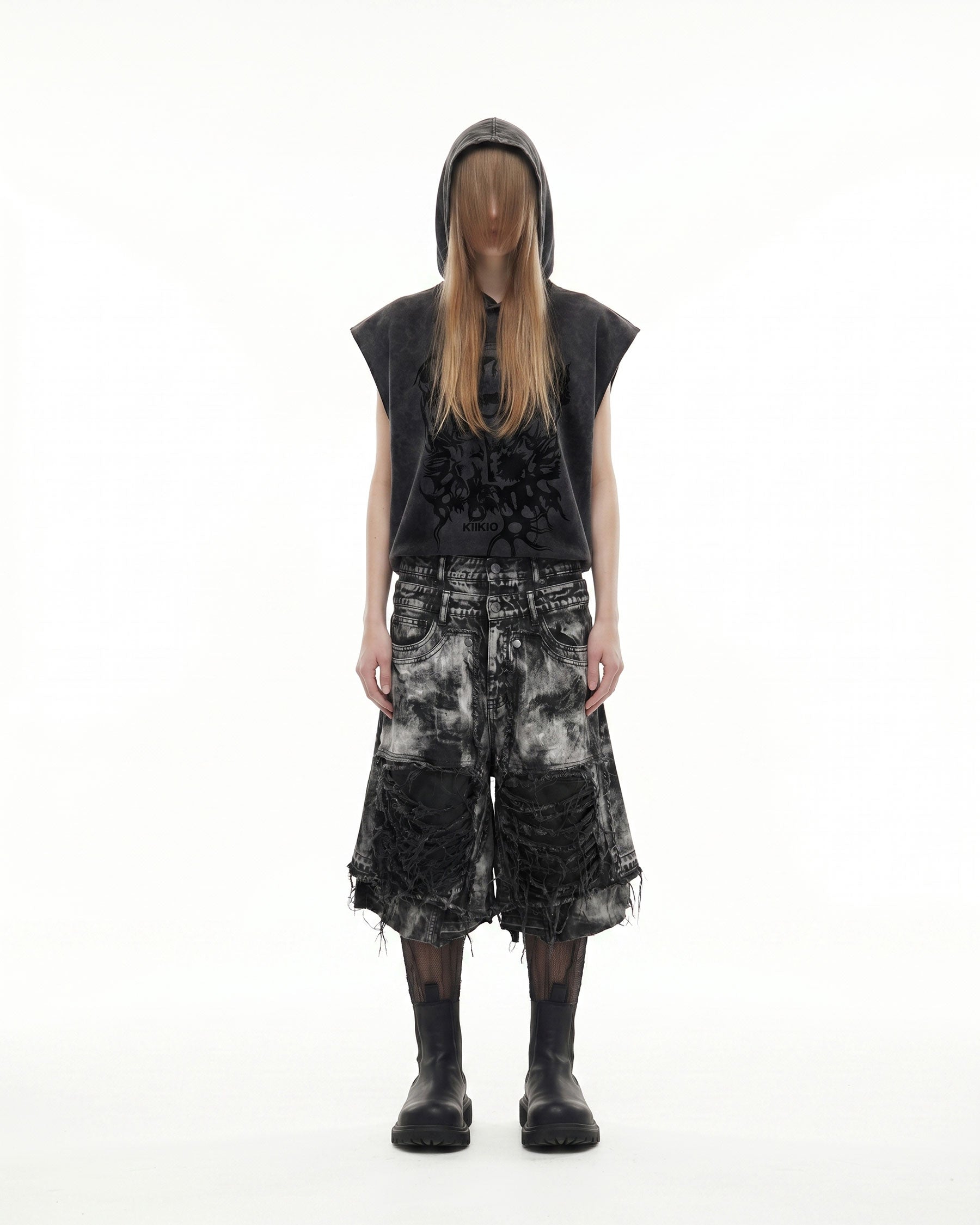 KIIKIO-New Washed Hooded Sleeveless Top