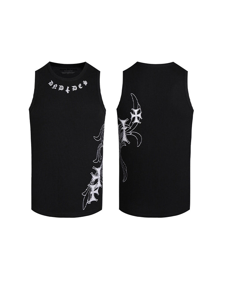 American Street Hip-Hop Slim Cross Tank Top New