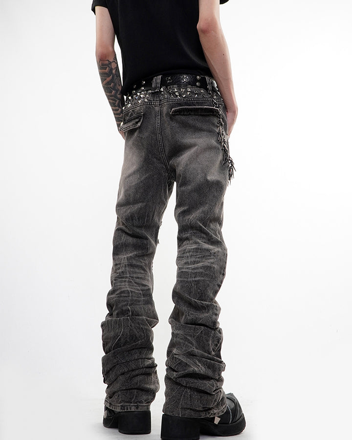 High Street Flared Extra-Long Stacked Jeans