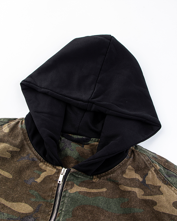 Camouflage Hooded Zip Jacket
