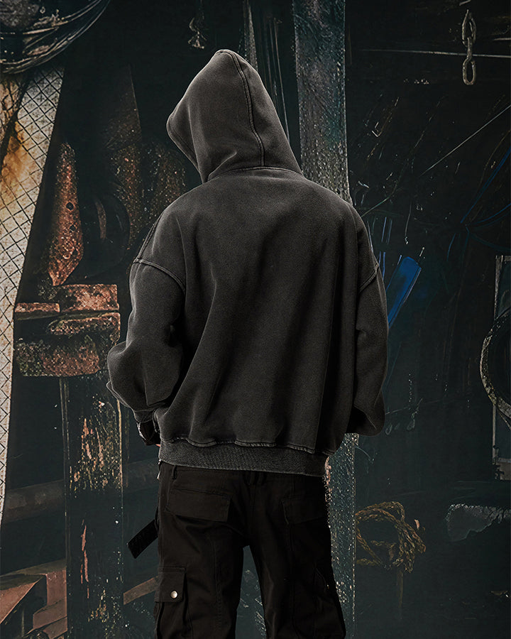 American Street Portrait Graffiti Zip-Up Hoodie