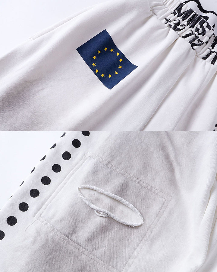 New Street Washed Distressed Curved Track Pants