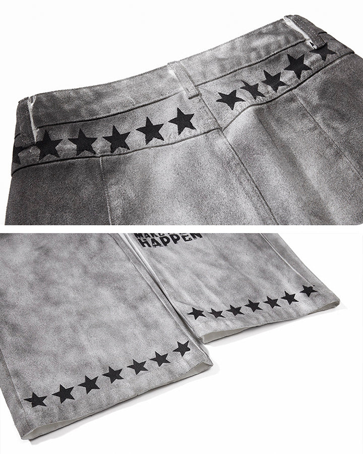 Street Hip-Hop Distressed Denim Jeans