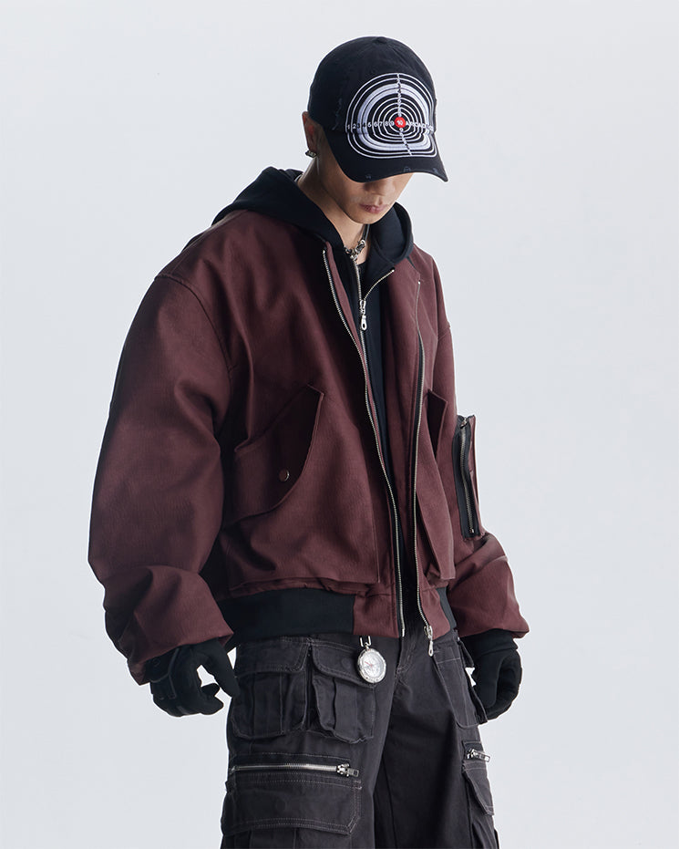 Black Layered Hooded Couple Jacket