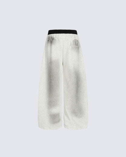 Washed Tie-Dye Letter Print Casual Pants