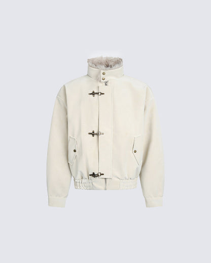 Fleece Lined Loose Fit Jacket