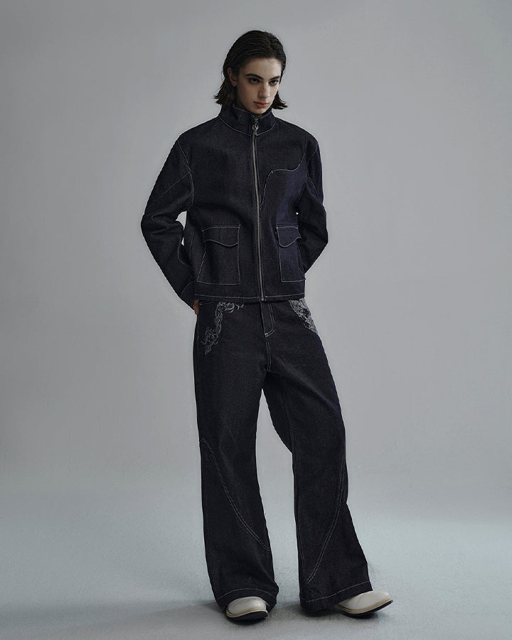 American High Street Flared Black Jeans
