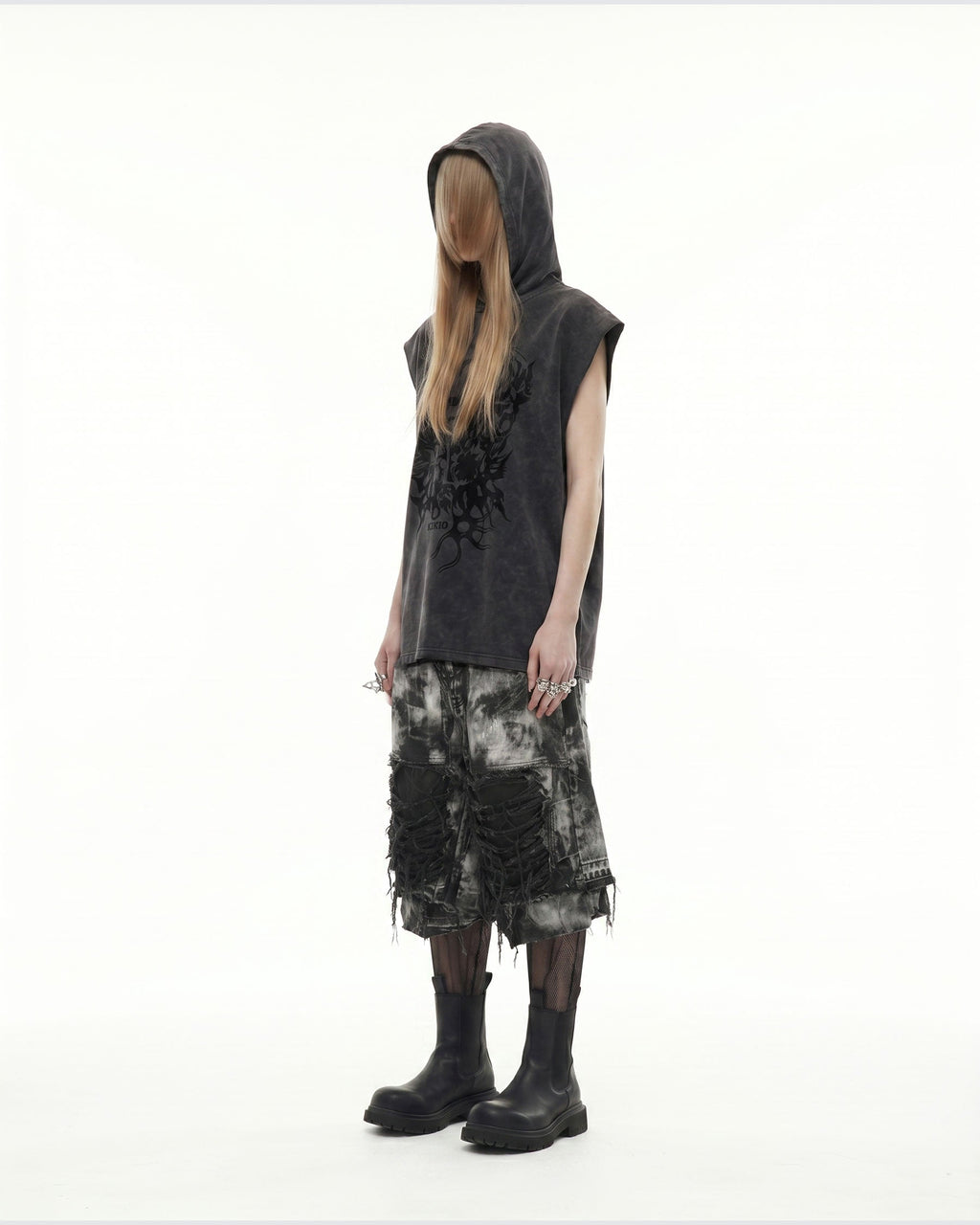 KIIKIO-New Washed Hooded Sleeveless Top