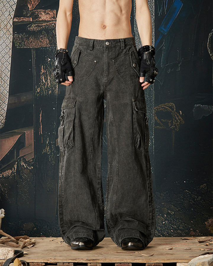 Side Drawstring Pleated Design Long Pants