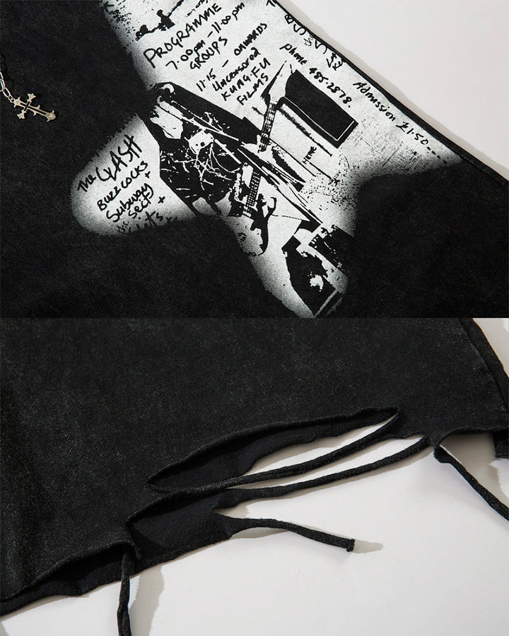 Distressed Graphic Street Sleeveless Tank