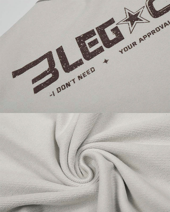 Vintage Number Print Contrast Trim T Shirt