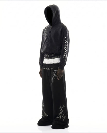 LIGHTNING Series | Layered Waist Wide-Leg Sweatpants